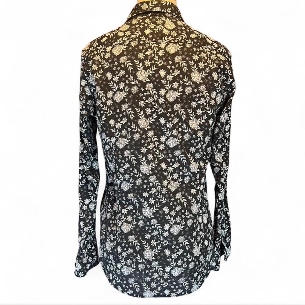 🖤Ted Baker London - Dillan Long Sleeve Floral Print Shirt Black & White - Picture 4 of 6